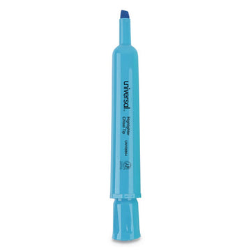 Universal™ Desk Highlighters, Fluorescent Blue Ink, Chisel Tip, Blue Barrel, Dozen freeshipping - TVN Wholesale